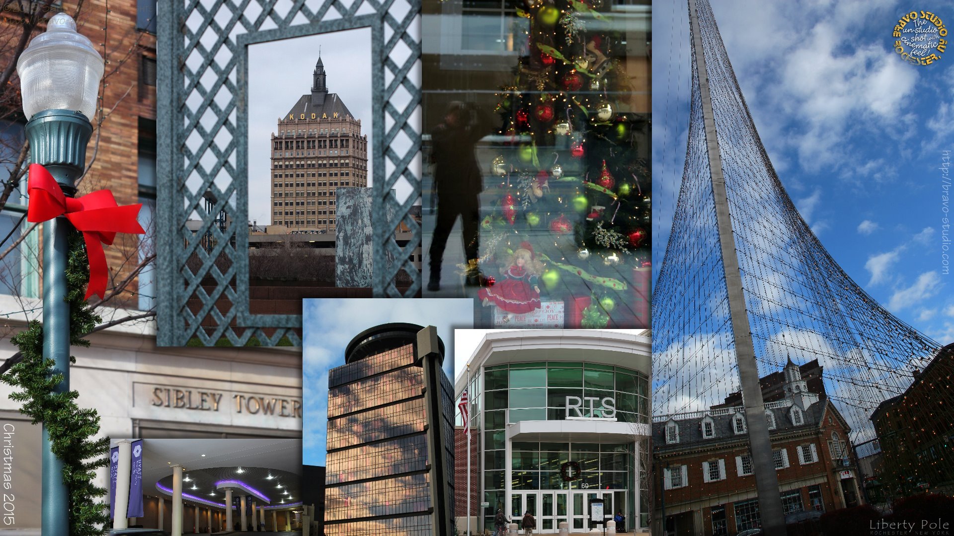 Collage 2 of 2: Christmas 2015 in Flour City (Rochester, New York, USA), as portrayed by Brockport/Clarkson-based photographer Sam C. Chan, Bravo Studio * The unstudio unsnapshot with cinematic feel